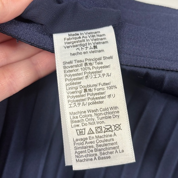 JCREW Pleated Midi Skirt Navy - Picture 4 of 6